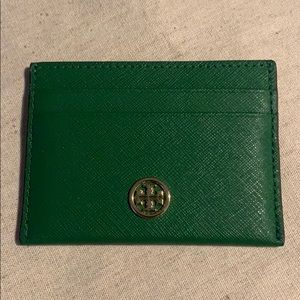 Tory Burch Robinson Arugula Green Card Case